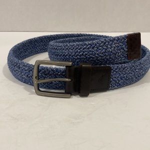 Tommy Bahama Fabric/Leather Blue Stretch Belt Size XL